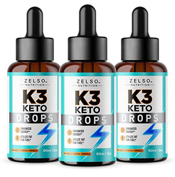 (3 Pack) K3 Keto Drops for Weight Loss - Fat Burner & Metabolism Booster | Advanced Keto ZELSO buy supplements canada
