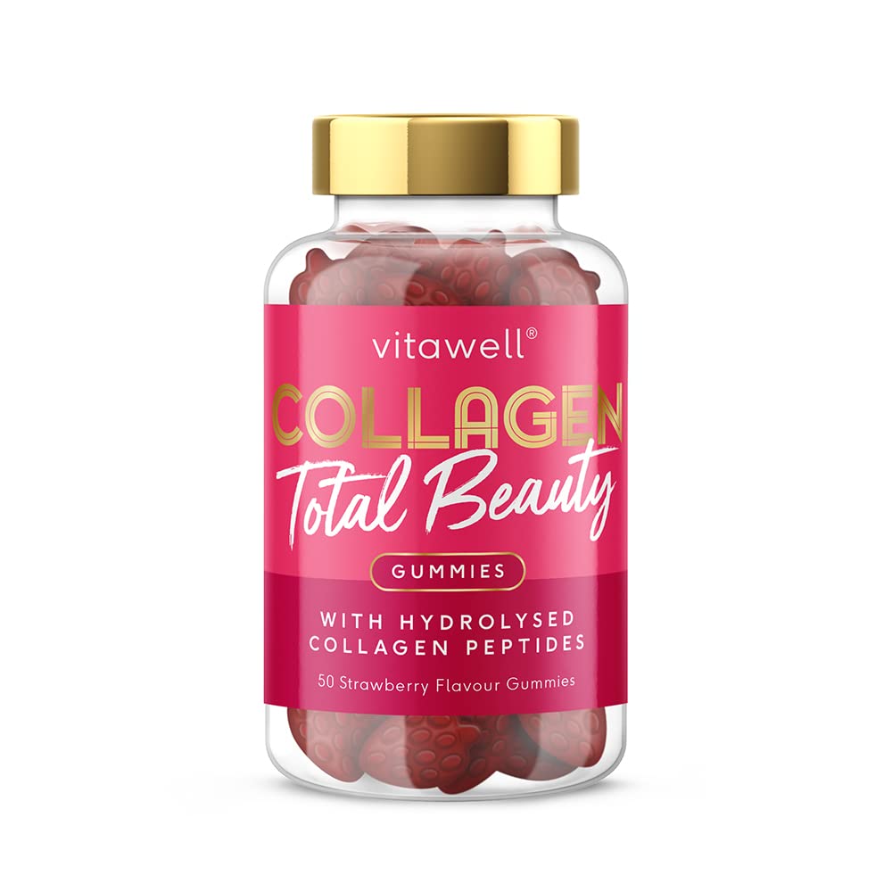Vitawell Collagen Total Beauty Gummies | 50 Strawberry Flavour Gummies Vitawell buy supplements canada