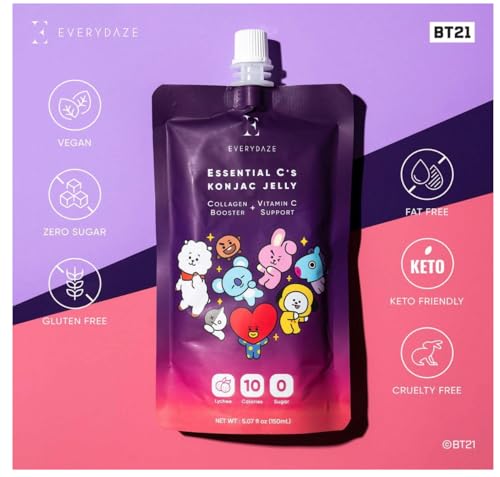 EVERYDAZE BT21 Essential C’s Collagen + Vitamin C Konjac Jelly | Vegan, 10 Calories E EVERYDAZE buy supplements canada