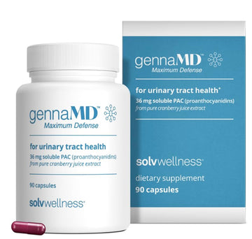Solv Wellness GennaMD - Maximum UTI Defense - 36 mg Soluble PAC from 100% Cranberry Juice Extract - Highest PAC Concentration in a Small, Easy-to-Swallow Capsule - 90 Capsules Solv Wellness buy supplements canada