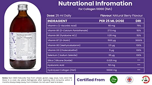 Diamond Elixir Marine Liquid Collagen Type 1 & 3 Hydrolysed Collagen Peptides 10000mg VitaZam buy supplements canada