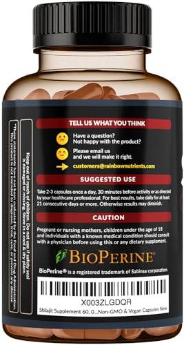 Pure Himalayan Shilajit Capsules Supplement (60,000mg+ Absorption Enhancer+50% Rainbow Nutrients, LLC buy supplements canada