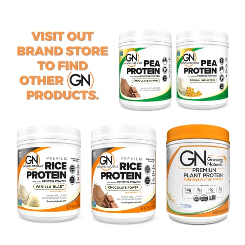 Growing Naturals | Vanilla Rice Powder 15g Plant Protein | 2.8G BCAA, Low-Carb Growing Naturals buy supplements canada