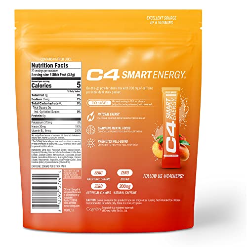 C4 Smart Energy Powder Stick Packs - Sugar Free Performance Fuel & Nootropic Brain Cellucor buy supplements canada
