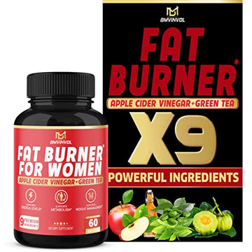 Fat Burner for Women, 9-in-1 Powerful Blend of Apple Cider Vinegar, Green Tea, Garcinia Cambogia BMVINVOL buy supplements canada