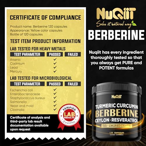 Berberine Supplement 14000mg Turmeric Curcumin 4500mg Trans-Resveratrol 4500mg Nuqiit buy supplements canada