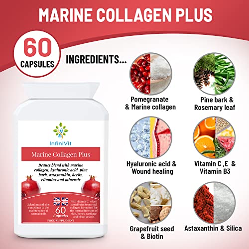 InfiniVit Marine Collagen Plus Blend Capsules - Hair Growth Enhancer with Enriched Vitamin C and Vitamin E InfiniVit buy supplements canada