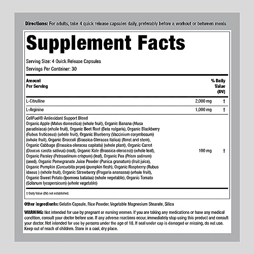 Fitness Labs Nitric Oxide Supplement | 3000mg | 120 Capsules | Nitric Oxide Pre Workout Fitness Labs buy supplements canada