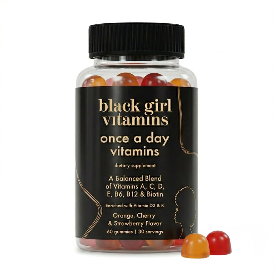 Black Girl Vitamins Once a Day - Womens Multivitamin Gummy - Vitamin A, B, C, E and Zinc. Multivitamin for Women, Immune Support. Vegan Black Girl Vitamins buy supplements canada