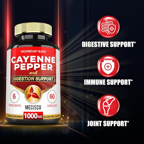 Mecisco 6in1 Cayenne Pepper Capsules Organic with Ginger Root, Beet Root, and Black Pepper Mecisco buy supplements canada