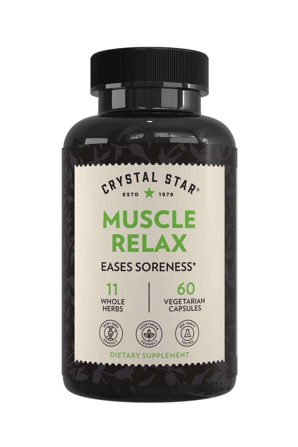 Crystal Star Muscle Relax (60 Capsules) – Herbal Relief from Sore Muscles, Cramps & Spasms – Valerian Root, Jamaica Dogwood & Cramp Bark - Non-GMO Crystal Star buy supplements canada