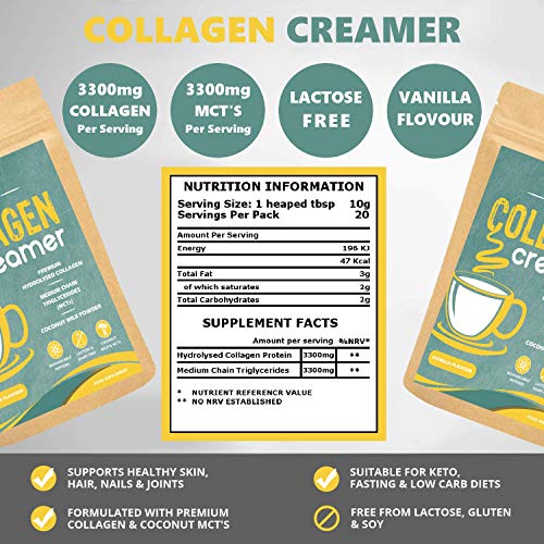Collagen Coffee Creamer | Keto & Paleo | Premium Hydrolysed Collagen Peptides & Coconut MCT OZUNA NUTRITION buy supplements canada