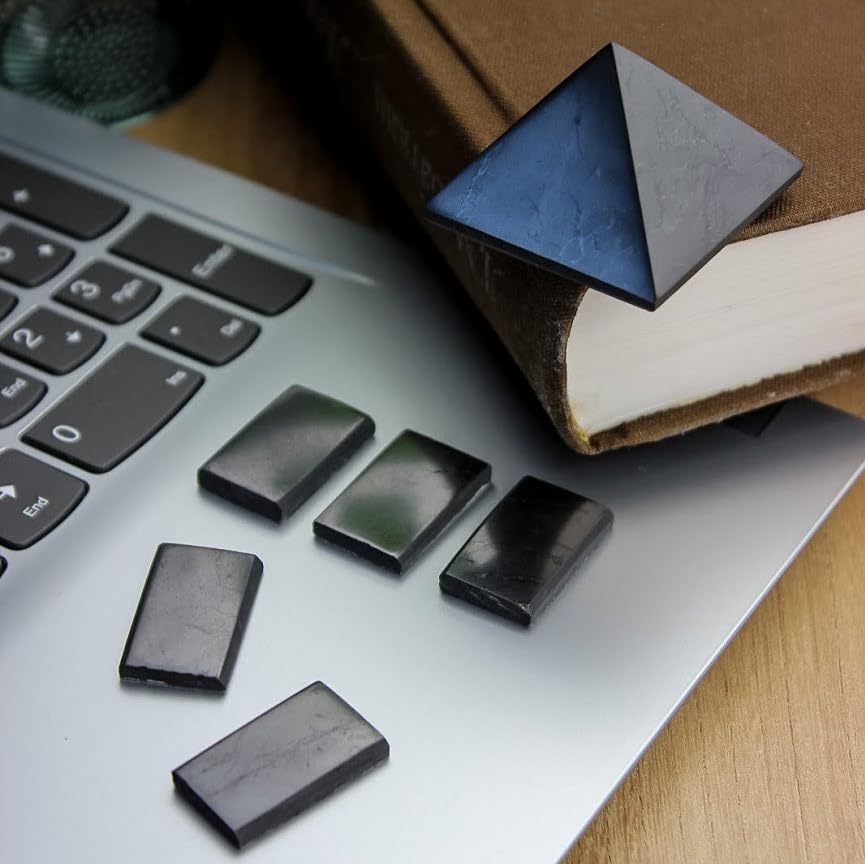 KARELIANMASTERS Shungite Stones Pyramid and Sticker for Phone Set - Crystal Healing Protection KARELIANMASTERS buy supplements canada