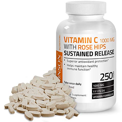 Bronson Vitamin C 1000 mg with Rose Hips Sustained Release, 250 Tablets Bronson buy supplements canada