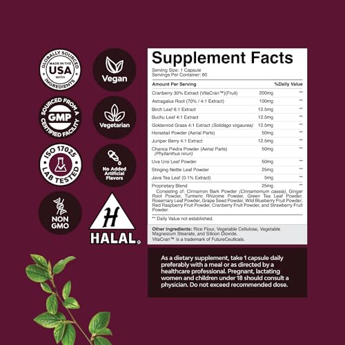 Kidney Support Cranberry Pills for Women and Men - High Strength Kidney Cleanse Detox Natures Craft buy supplements canada