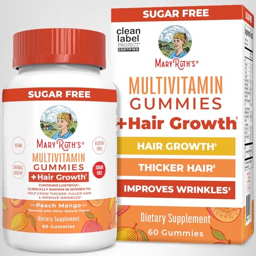 MaryRuth's Multivitamin + Hair Growth Gummies | with Lustriva® | Biotin 10000mcg | B Vitamins | Formulated for Thicker Hair, Wrinkles, Fine Line MARYRUTH'S buy supplements canada