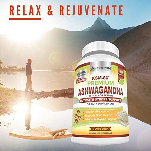 FRESH HEALTHCARE Ashwagandha Capsules KSM 66-1200mg Pure and Potent FRESH HEALTHCARE buy supplements canada