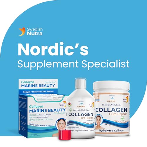 Swedish Nutra Marine Beauty Collagen | High Strength Type 1 & 3 Collagen to Rejuvenate Hair, Skin & Nails Swedish Nutra buy supplements canada