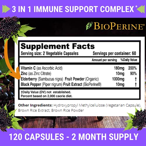 FRESH HEALTHCARE Elderberry Capsules - High Potency Black Elderberry with Zinc FRESH HEALTHCARE buy supplements canada