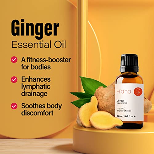 H’ana Pure Ginger Oil for Belly Fat & Pain - 100% Natural Therapeutic Grade Ginger Essentia H'ana buy supplements canada