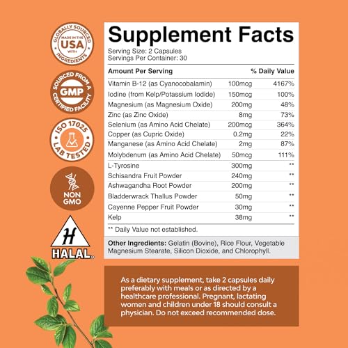 Pure Thyroid Support Supplement for Women - Thyroid Support for Weight Loss Mood Natures Craft buy supplements canada