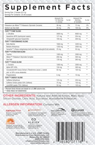 Core Nutritionals Fury V2: Pre-Workout Powder to Maximize Performance in The Gym Core Nutritionals buy supplements canada