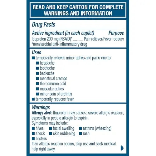 Advil Ibuprofen Coated Caplets Pain Reliever and Fever Reducer 200 Milligram 24Ct Advil buy supplements canada
