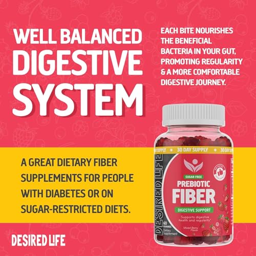 Desired Life Sugar Free Prebiotic Fiber Gummies for Adults and Kids Mixed Berry Flavor Desired Life buy supplements canada