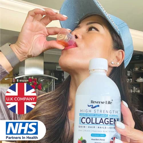 Reverse Life Marine Collagen Liquid Supplement Drink - High-Strength 10,000mg Hydrolysed Peptide Infused Reverse Life buy supplements canada