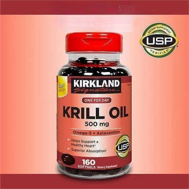 Kir-kland Signature Krill Oil 500 Milligram 160 Softgels healthsupps.co.uk buy supplements canada