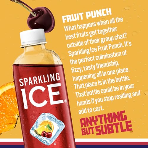 Sparkling Ice, Fruit Punch Sparkling Water, Zero Sugar Flavored Water, with Vitamins Sparkling ICE buy supplements canada