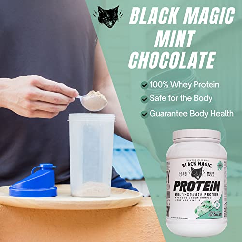 Worldwide Nutrition Bundle, 2 Items: Black Magic Multi-Source Protein Powder - Whey, Egg Albumin Enzymes, Micellar Casein & MCTs - Muscle Mass Gaining - Mint Chocolate Flavor - 2 LB and Keychain Worldwide Nutrition buy supplements canada