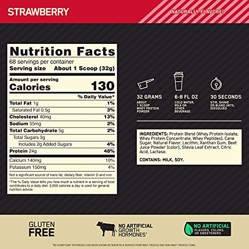 Optimum Nutrition Gold Standard 100% Whey Protein Powder, Naturally Flavored Strawberry Optimum Nutrition buy supplements canada