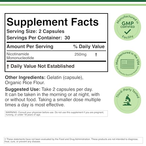 Double Wood Supplements NMN (Nicotinamide Mononucleotide) 250mg, 60 Capsules - 30 Servings, Gluten Free Double Wood Supplements buy supplements canada