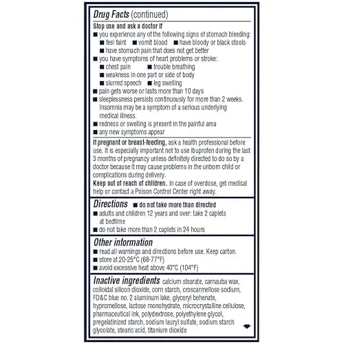 Advil PM Pain Reliever and Nighttime Sleep Aid, Pain Medicine with Ibuprofen for Pain Relief and Diphenhydramine Citrate for a Sleep Aid - 80 Coated Caplets Advil buy supplements canada