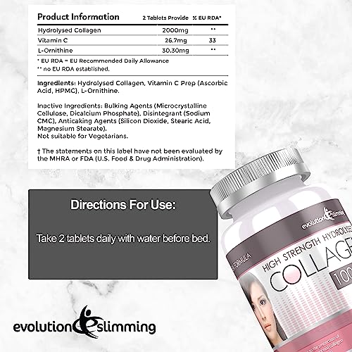 Hydrolysed Collagen High Strength 1,000mg for Hair, Skin & Nails, 60 Tablets, Evolution Slimming Evolution Slimming buy supplements canada