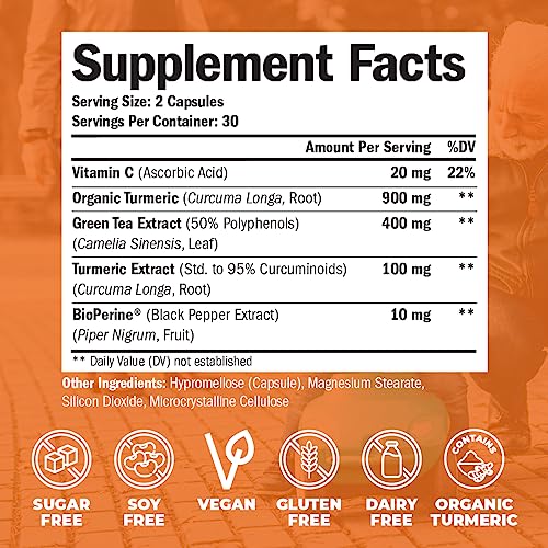 Green Tea Extract Capsules - Green Tea Supplement with Organic Turmeric Curcumin Vimerson Health buy supplements canada