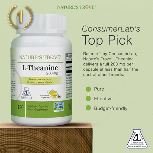 Nature's Trove L-Theanine 200mg 120 Vegetarian Capsules Nature's Trove buy supplements canada