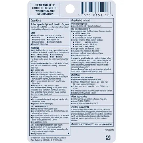 Advil PM Pain Reliever and Nighttime Sleep Aid, Ibuprofen for Pain Relief and Diphenhydramine Citrate for a Sleep Aid - 120 Coated Caplets and Pain Reliever and Fever Reducer, 10 Count Tablets Advil buy supplements canada