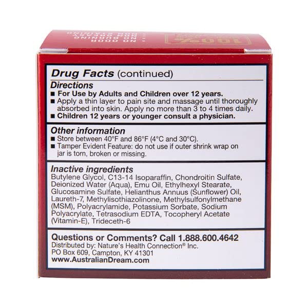 Australian Dream Arthritis Pain Relief Cream - 4oz, Pack of 6 VELOSVIE buy supplements canada