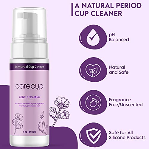 CareCup Menstrual Cup Cleaner - Unscented Foaming Sterilizer Wash for Silicone Period discs - Wipes Clean CareCup buy supplements canada