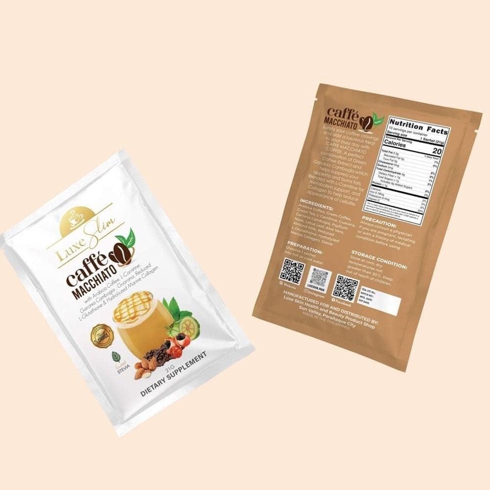 Luxe Slim Cafe Macchiato with Hydrolyzed Collagen & Glutathione, 21g x 10 Sachets, 0.74 Ounce Luxe Slim buy supplements canada