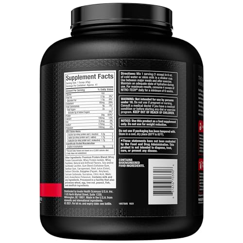 Whey Protein Powder, MuscleTech Nitro-Tech Whey Protein Isolate & Peptides, Protein MuscleTech buy supplements canada