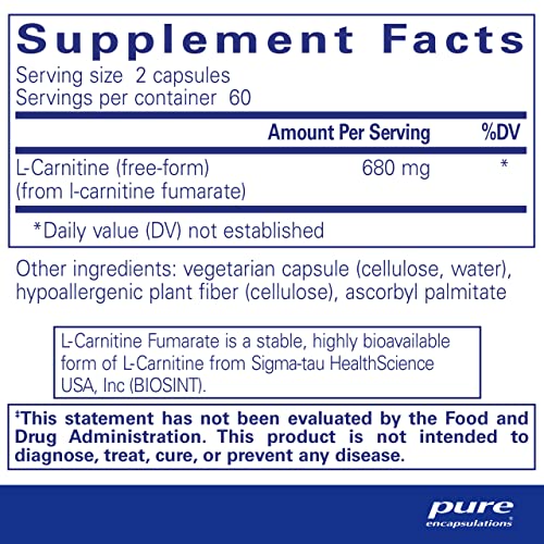 Pure Encapsulations L-Carnitine Fumarate | Hypoallergenic Supplement Support for Enhanced Pure Encapsulations buy supplements canada
