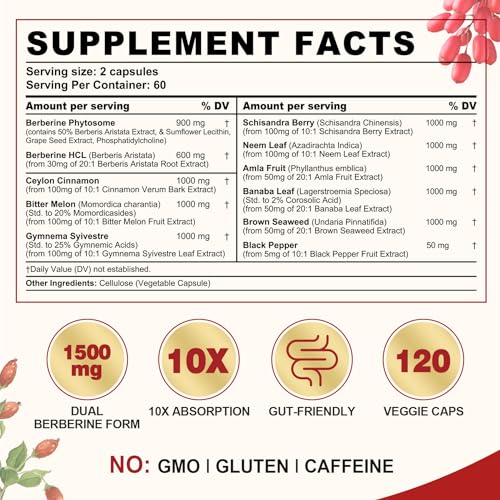 Berberine Supplement Organic 1500mg with Ceylon Cinnamon Bitter Melon & Banana Leaf envycure buy supplements canada