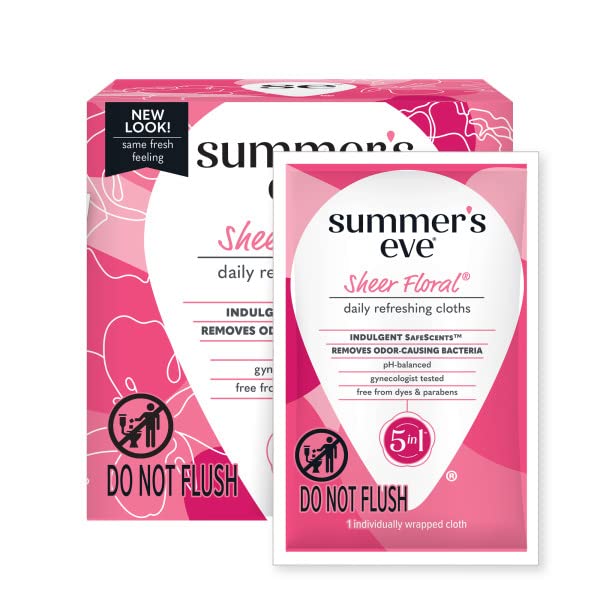 Summer's Eve Sheer Floral Daily Refreshing Feminine Wipes, Removes Odor, pH balanced, 16 count, (Pack of 8) Summer's Eve buy supplements canada