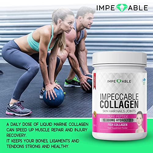 IMPECCABLE Collagen Premium 10.000 mg Pure peptide hydrolyzed Marine Collagen Powder Impeccable buy supplements canada