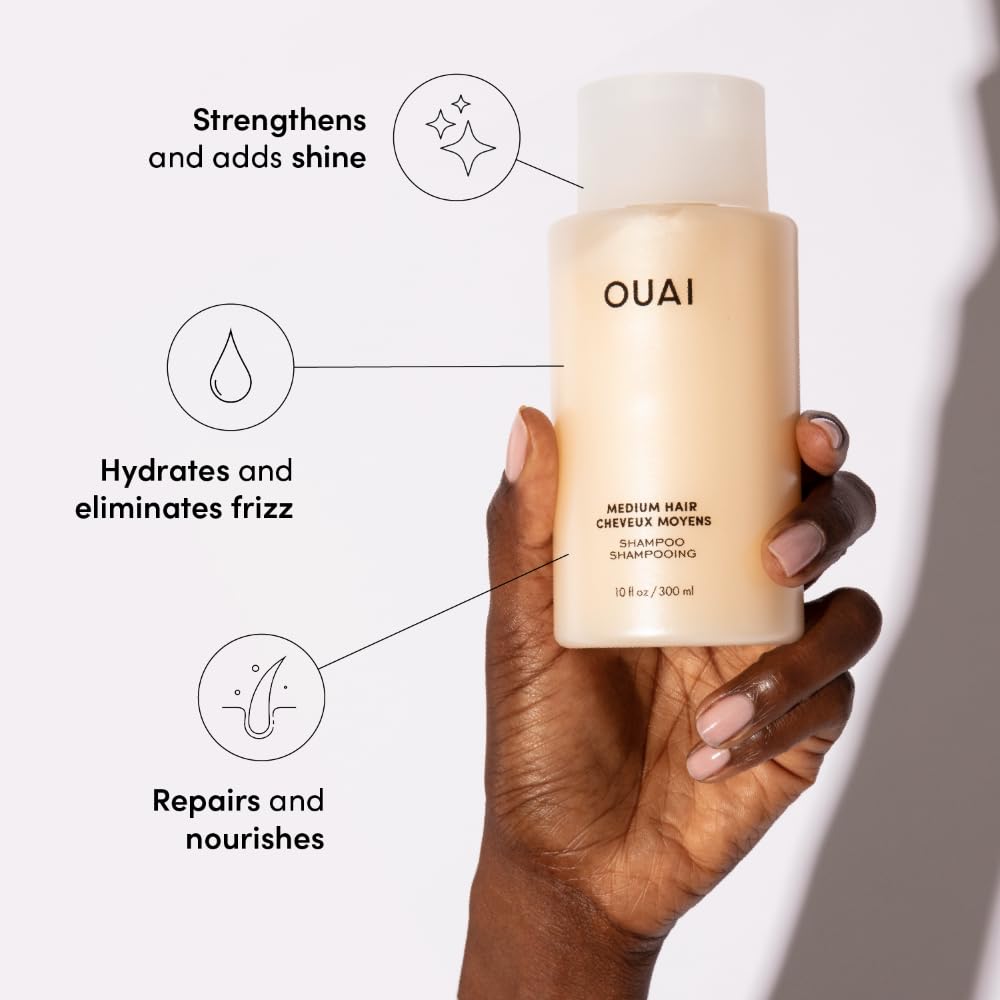 OUAI Medium Hair Shampoo & Conditioner Set, Travel Size - Hydrating Shampoo & Conditioner - With Coconut Oil, Babassu, Kumquat Extract & Keratin - Sulfate, Paraben & Phthalate Free (3 Oz) OUAI buy supplements canada