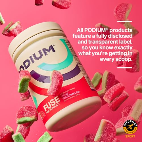 Podium Nutrition, Fuse Pre Workout Powder, Sour Watermelon, 30 Servings, Beta Alanine Podium Nutrition buy supplements canada